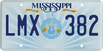 MS license plate LMX382