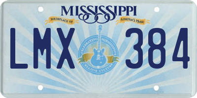 MS license plate LMX384