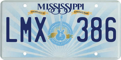 MS license plate LMX386