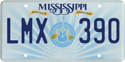 MS license plate LMX390