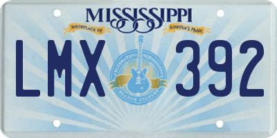 MS license plate LMX392