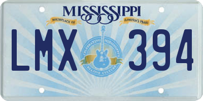 MS license plate LMX394