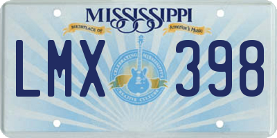 MS license plate LMX398
