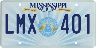 MS license plate LMX401