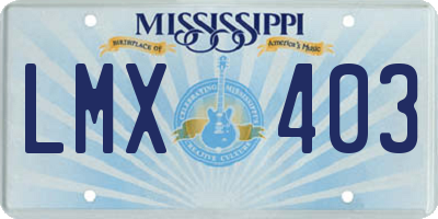 MS license plate LMX403