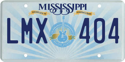 MS license plate LMX404