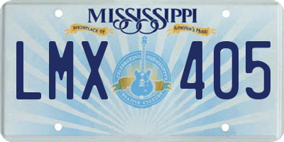 MS license plate LMX405