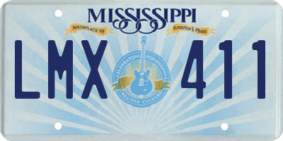 MS license plate LMX411
