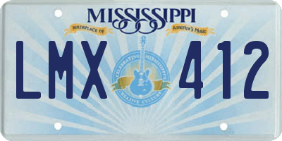 MS license plate LMX412