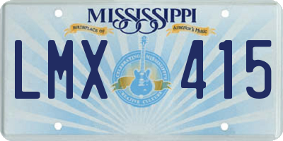 MS license plate LMX415