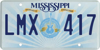 MS license plate LMX417