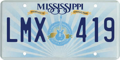 MS license plate LMX419