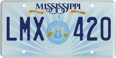 MS license plate LMX420