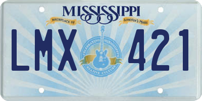 MS license plate LMX421