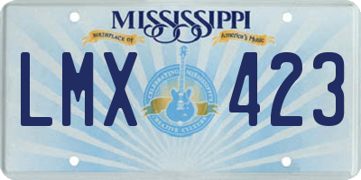MS license plate LMX423