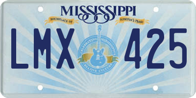 MS license plate LMX425