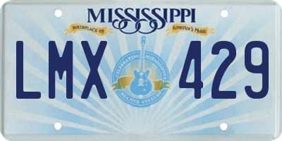 MS license plate LMX429