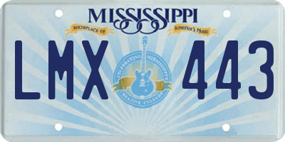 MS license plate LMX443