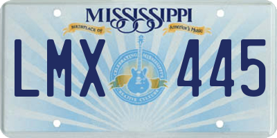 MS license plate LMX445