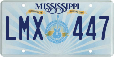 MS license plate LMX447