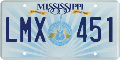 MS license plate LMX451