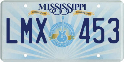 MS license plate LMX453
