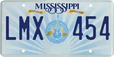 MS license plate LMX454