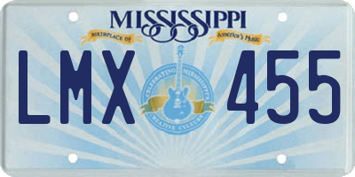 MS license plate LMX455