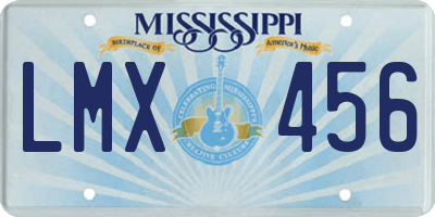 MS license plate LMX456
