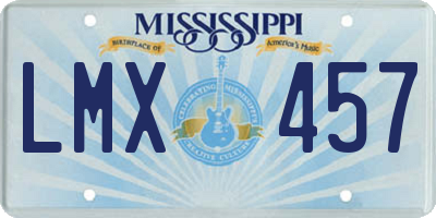 MS license plate LMX457