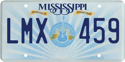 MS license plate LMX459