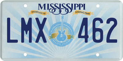 MS license plate LMX462