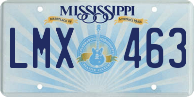 MS license plate LMX463