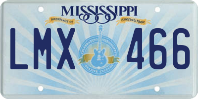 MS license plate LMX466
