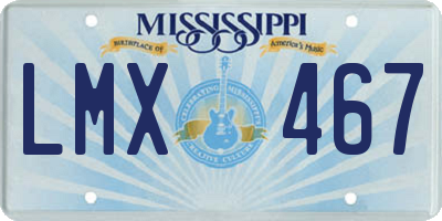 MS license plate LMX467