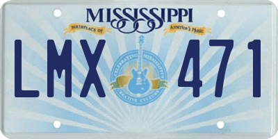 MS license plate LMX471
