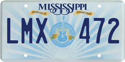 MS license plate LMX472