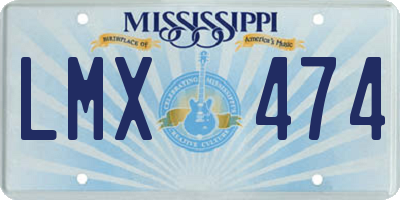 MS license plate LMX474