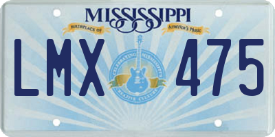 MS license plate LMX475