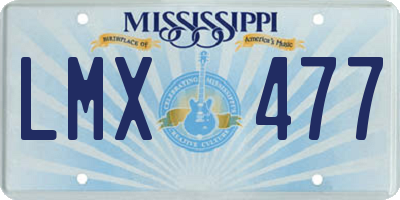 MS license plate LMX477