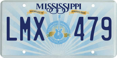 MS license plate LMX479