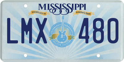 MS license plate LMX480