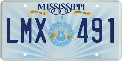 MS license plate LMX491