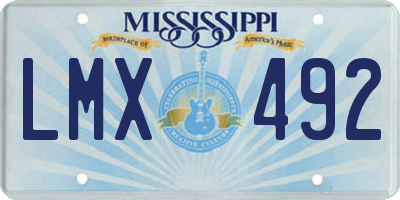 MS license plate LMX492