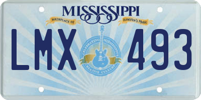 MS license plate LMX493