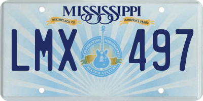 MS license plate LMX497