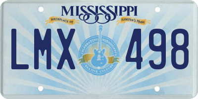 MS license plate LMX498