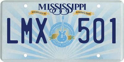 MS license plate LMX501