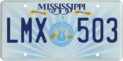 MS license plate LMX503
