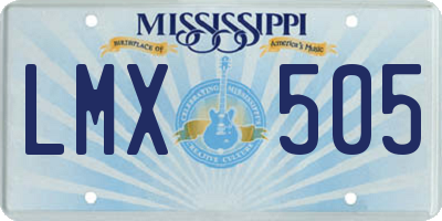 MS license plate LMX505